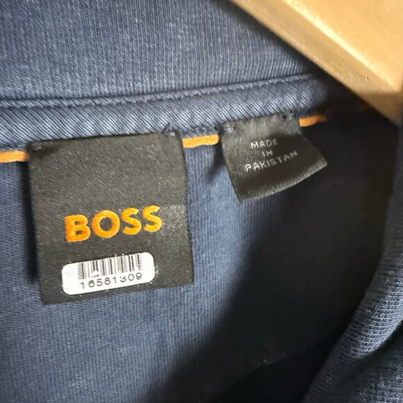 BOSS Hugo Boss Blue Zip Up Short Sleeve Utility Mini Dress Size XL - Picture 15 of 16